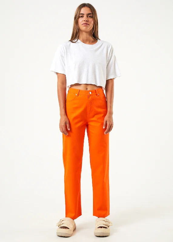 AFENDS Womens Shelby - Wide Leg Pants - Orange