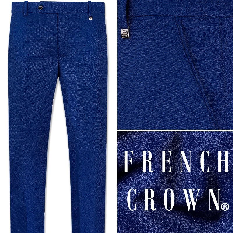 Catalina Blue Wool Rich Stretchable Pant