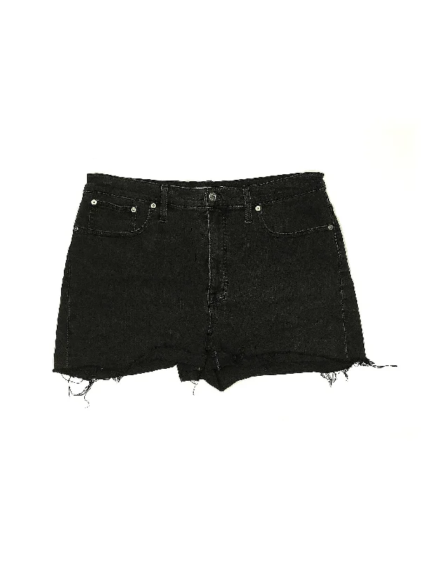 High-Rise Denim Shorts in Dark Wash