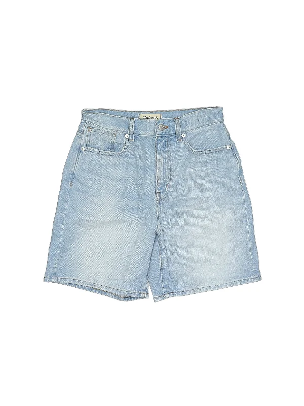 High-Rise Denim Shorts in Light Wash