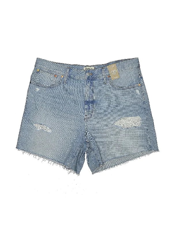 High-Rise Denim Shorts in Light Wash