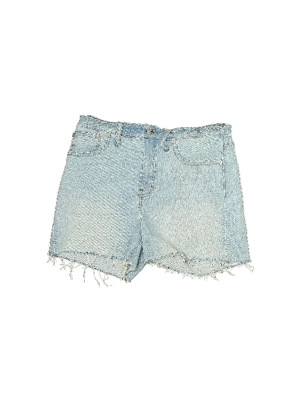 High-Rise Denim Shorts in Light Wash