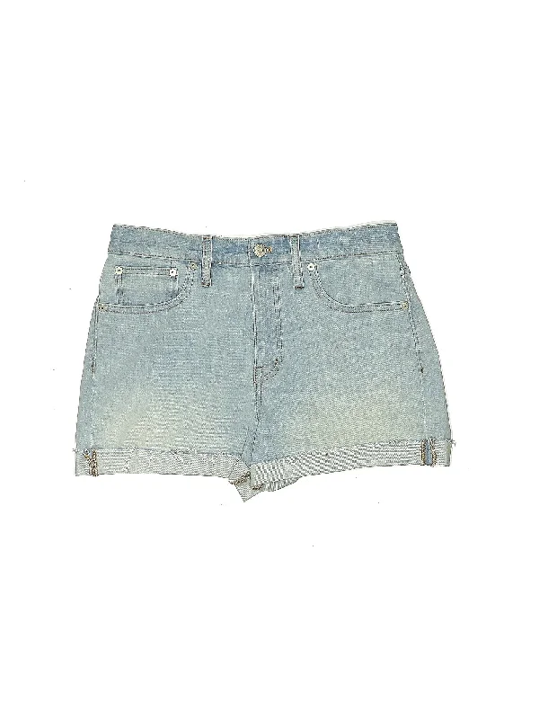 High-Rise Denim Shorts in Light Wash