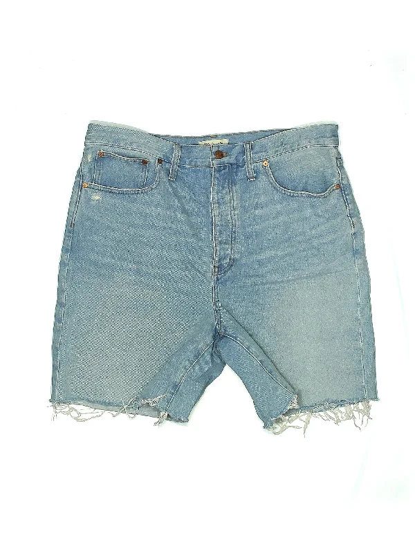 High-Rise Denim Shorts in Light Wash