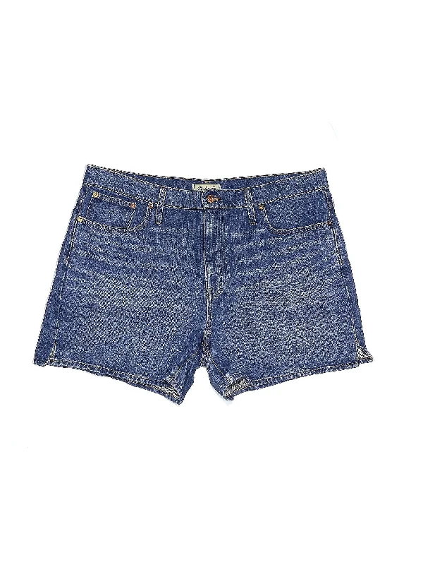 High-Rise Denim Shorts in Medium Wash