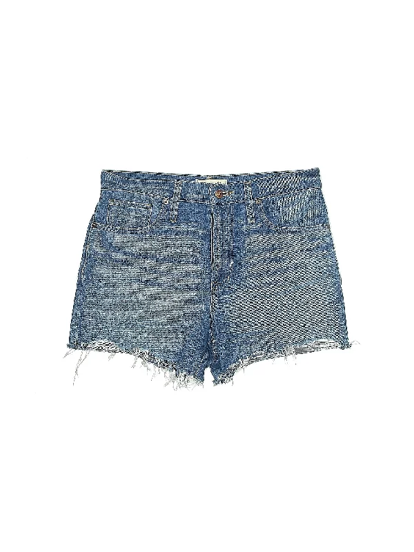 High-Rise Denim Shorts in Medium Wash