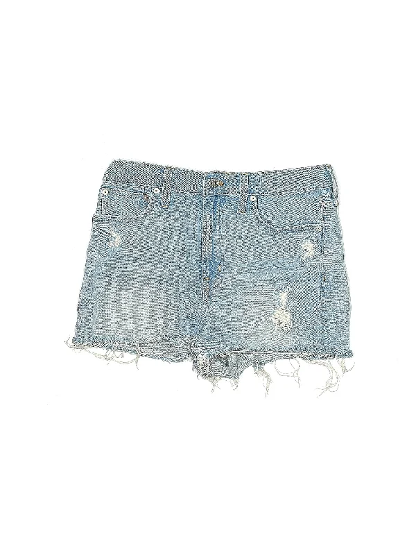 Mid-Rise Denim Shorts