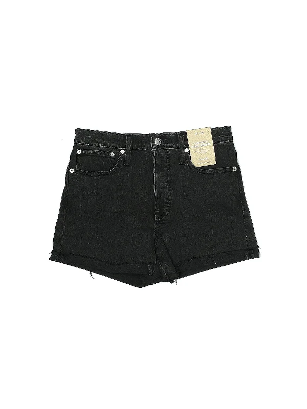 Mid-Rise Denim Shorts in Dark Wash