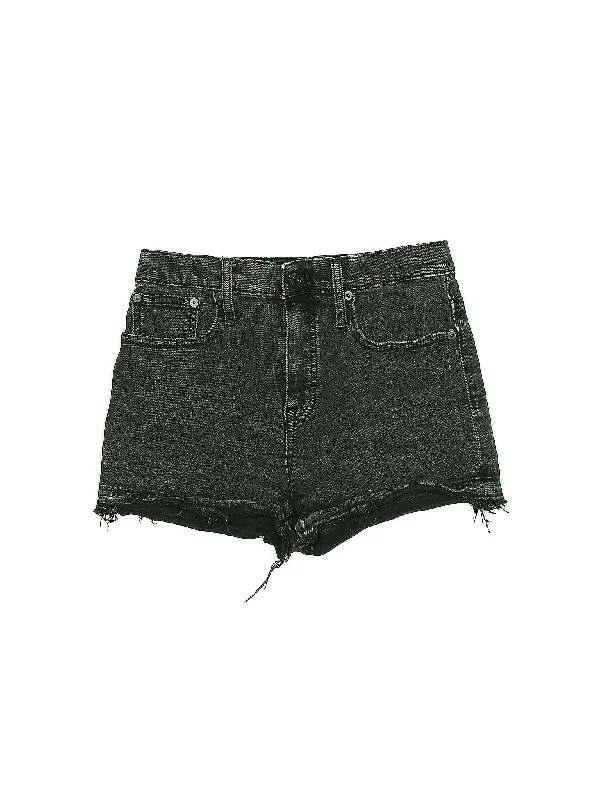 Mid-Rise Denim Shorts in Dark Wash