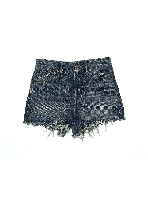 Mid-Rise Denim Shorts in Light Wash