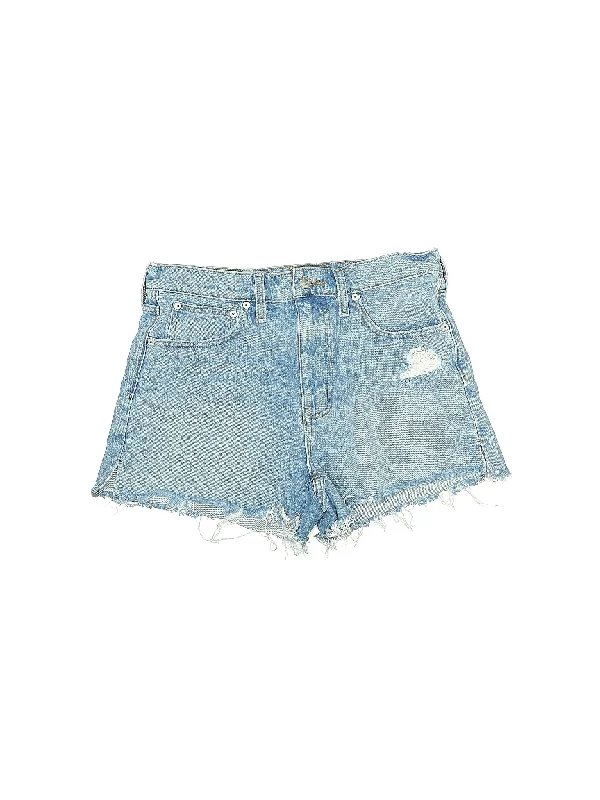 Mid-Rise Denim Shorts in Light Wash