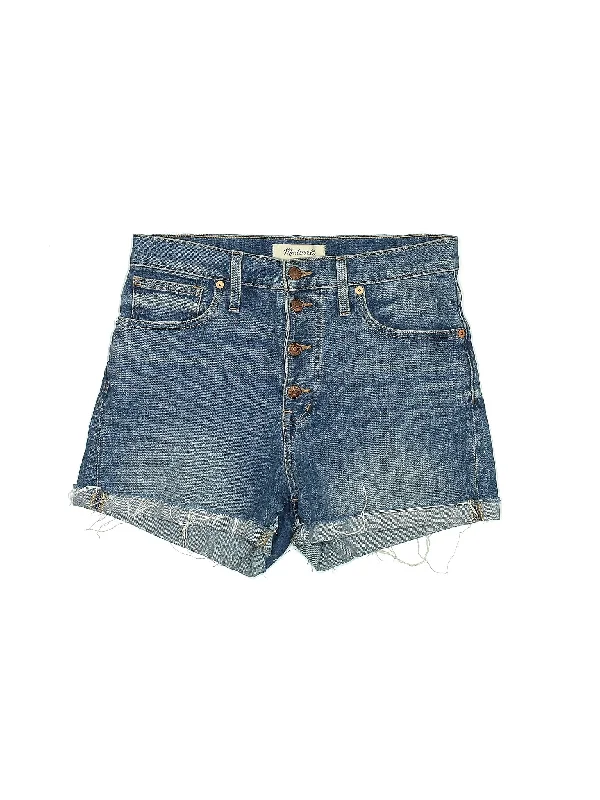 Mid-Rise Denim Shorts in Medium Wash