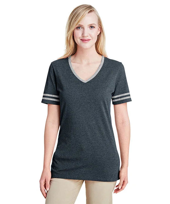 602WVR - Jerzees Ladies Tri-Blend Varsity V-Neck T-Shirt