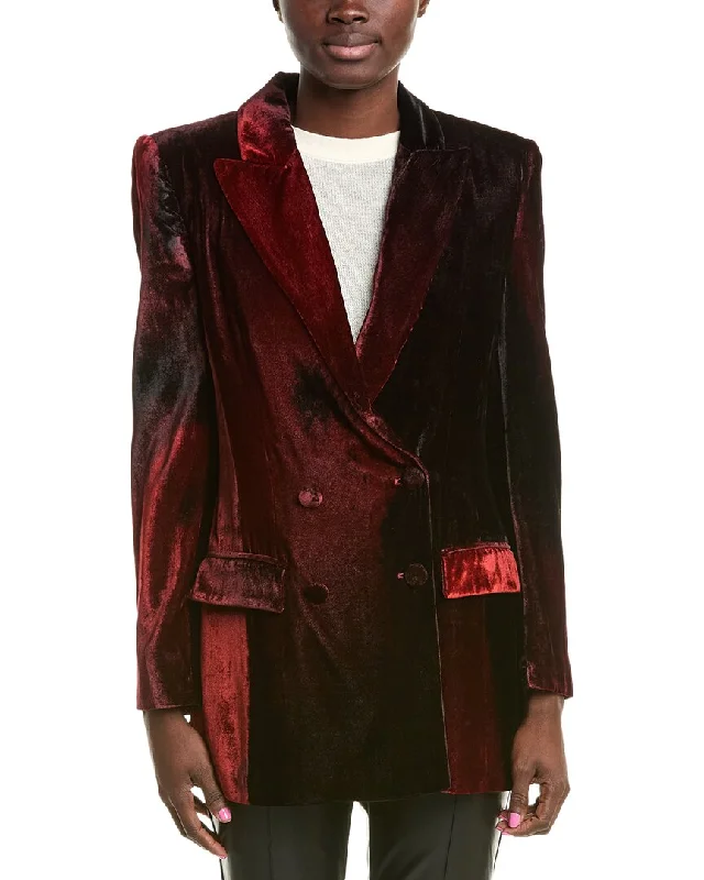 Alberta Ferretti Velvet Silk-Blend Blazer