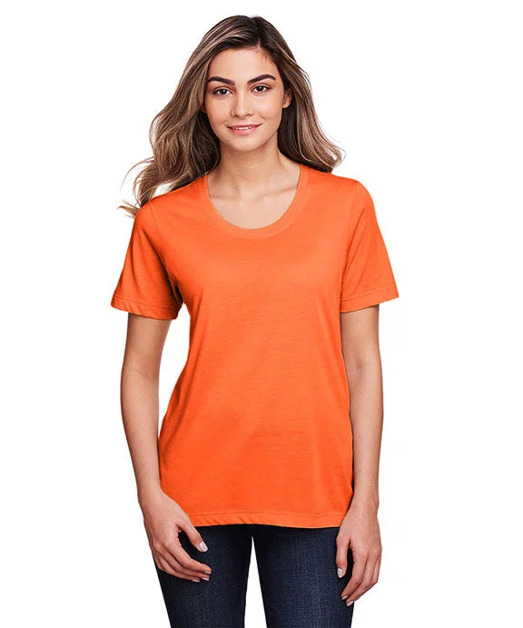 CE111W - Core 365 Ladies Fusion ChromaSoft™ Performance T-Shirt | Campus Orange