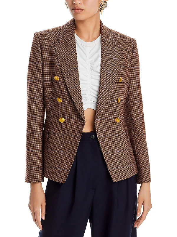 Chelsea Womens Houndstooth Suit Separate Double-Breasted Blazer