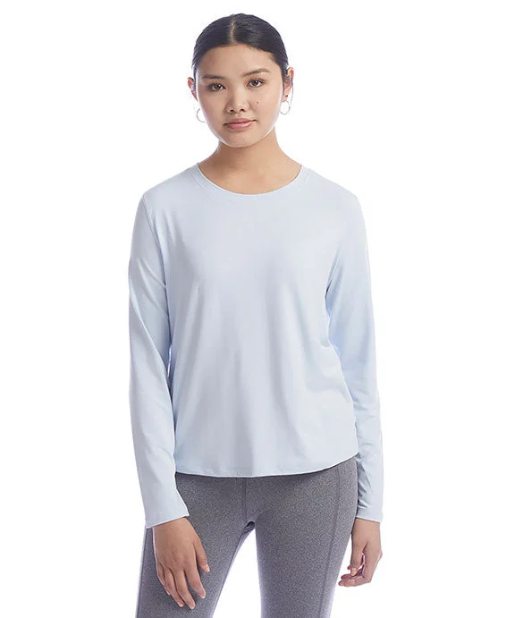 CHP140 - Champion Ladies Cutout Long Sleeve T-Shirt | Collage Blue