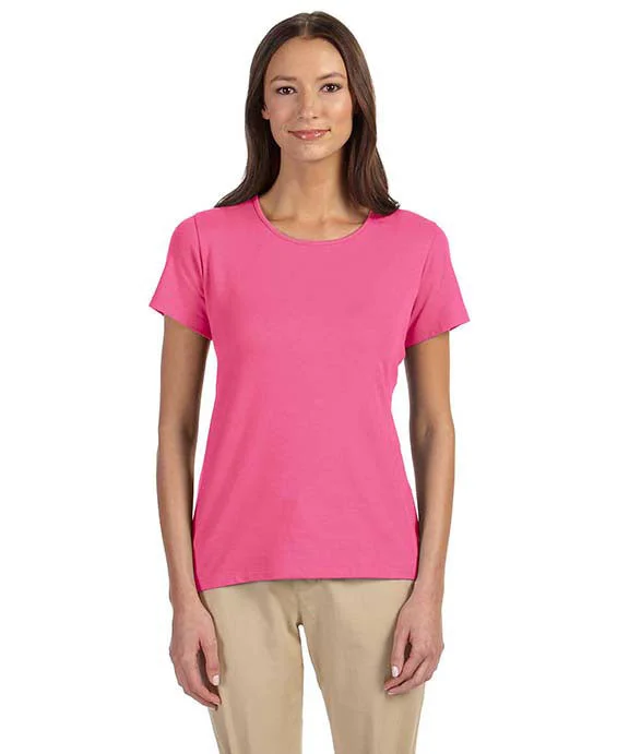 DP182W - Devon & Jones Ladies Perfect Fit™ Shell T-Shirt | Charity Pink