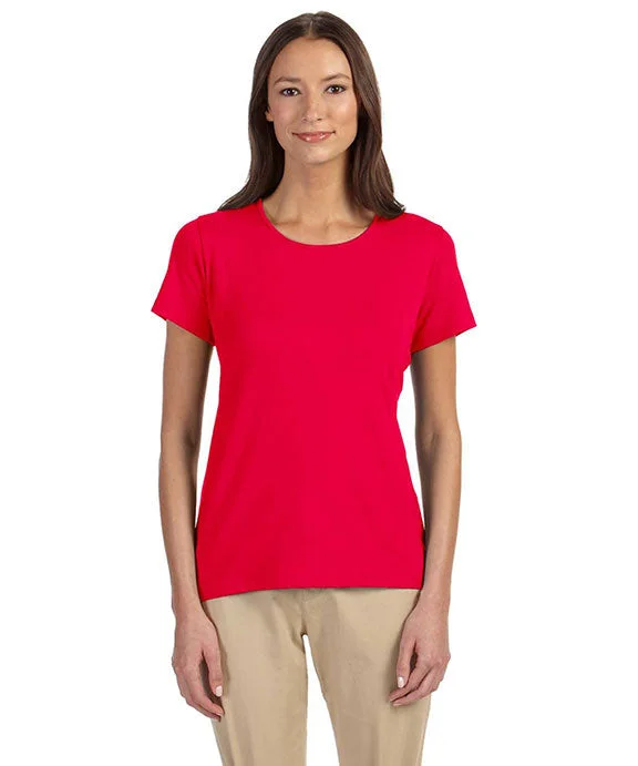 DP182W - Devon & Jones Ladies Perfect Fit™ Shell T-Shirt | Red