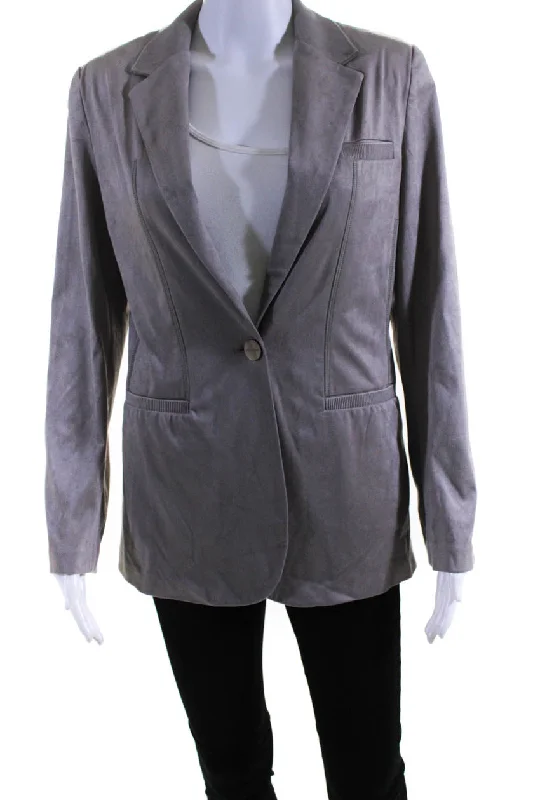 Giorgio Armani Womens Single Button Blazer Jacket Gray