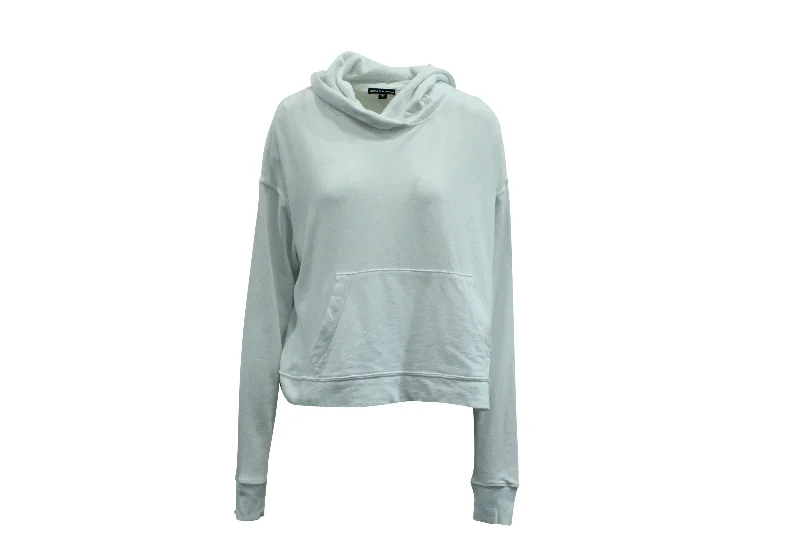 James Perse Hooded Sweatshirt in White Cotton