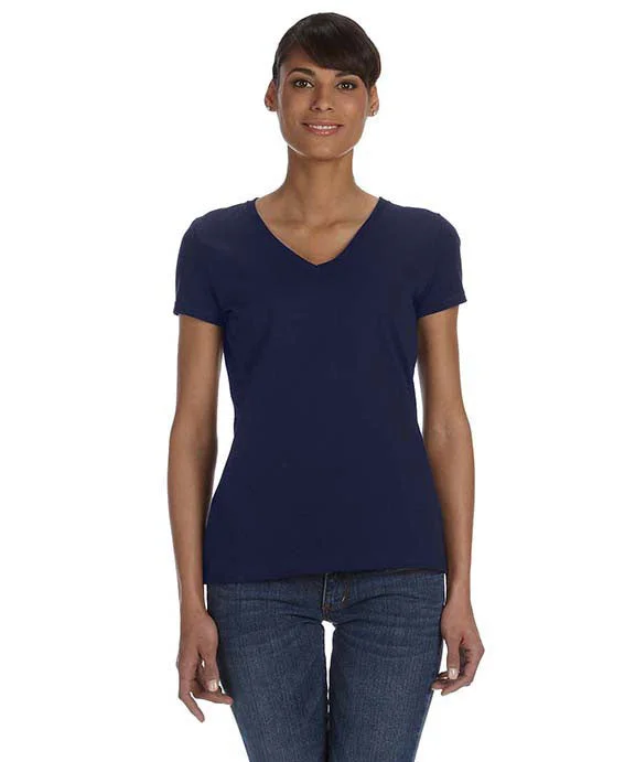 L39VR - Fruit of the Loom Ladies HD Cotton™ V-Neck T-Shirt | J Navy