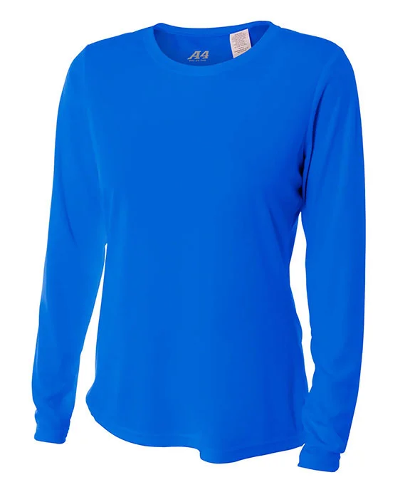 NW3002 - A4 Ladies Long Sleeve Cooling Performance Crew T-Shirt | Royal