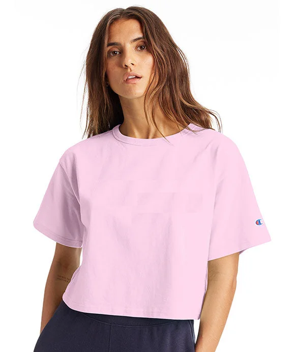 T453W - Champion Ladies Cropped Heritage T-Shirt | Pink Candy