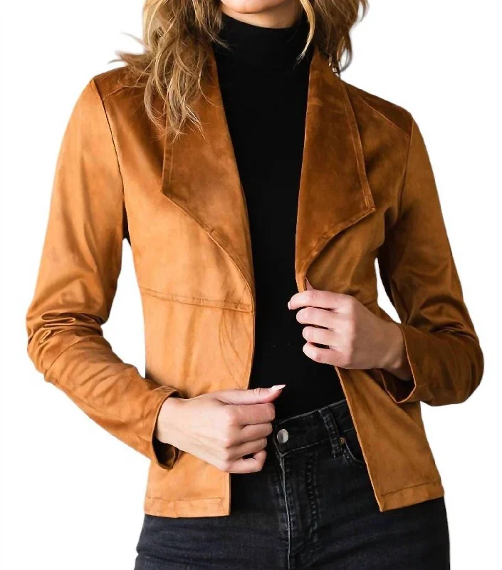 Western Blazer Style Jacket In Camel