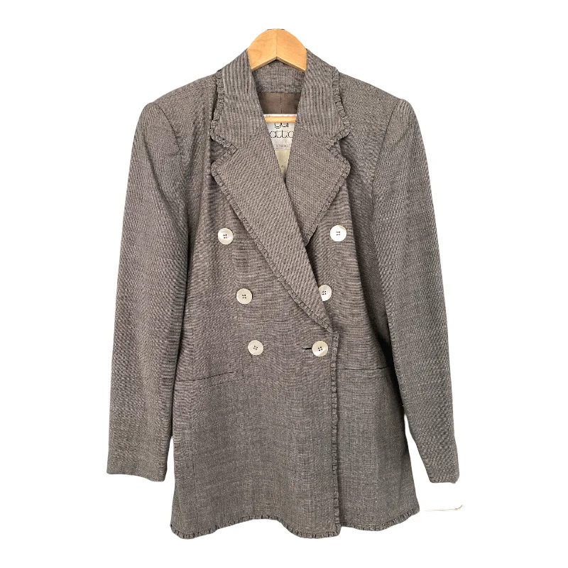 Gai Mattiolo Double Breasted Wool Jacket Grey Fr40 UK 12/14