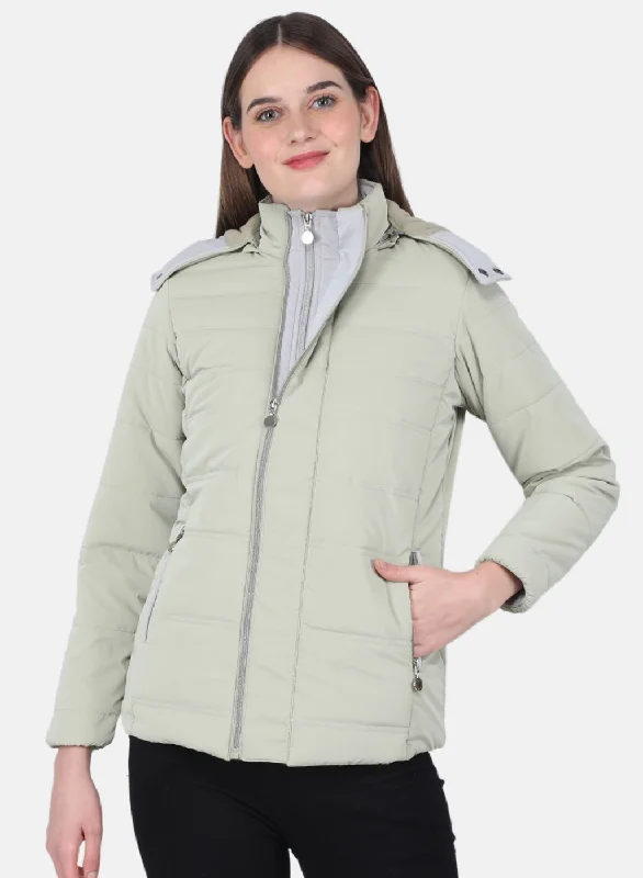 Women Green Solid Jacket