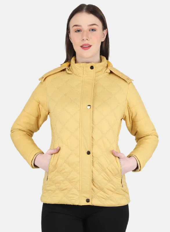 Women Mustard Embroidered Jacket