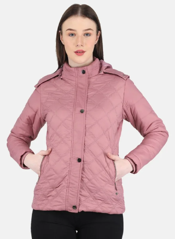 Women Pink Embroidered Jacket