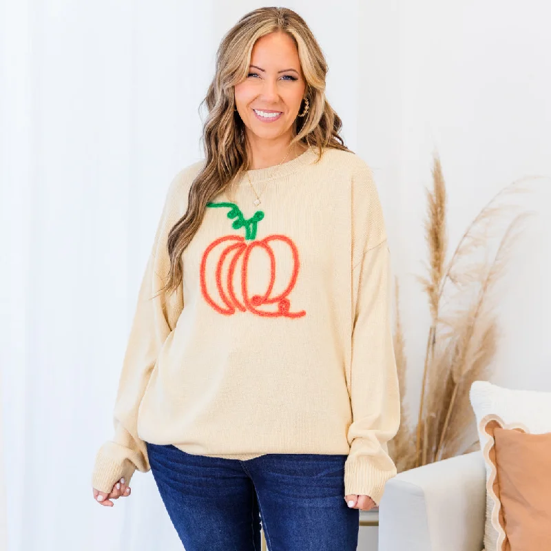 Oh Pumpkin Sweater, Taupe