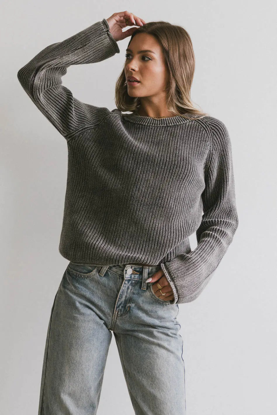 Aveline Knit Sweater in Black