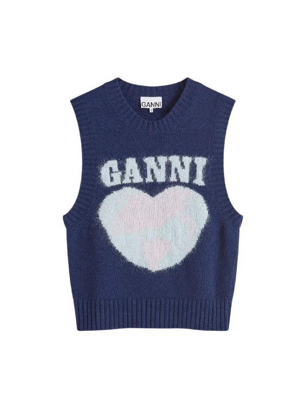 Ganni Graphic Wool Mix Vest